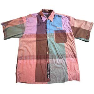 Y2k Vintage Phat Farm New York - Color Block Men's Button Down Shirt sz X-Large